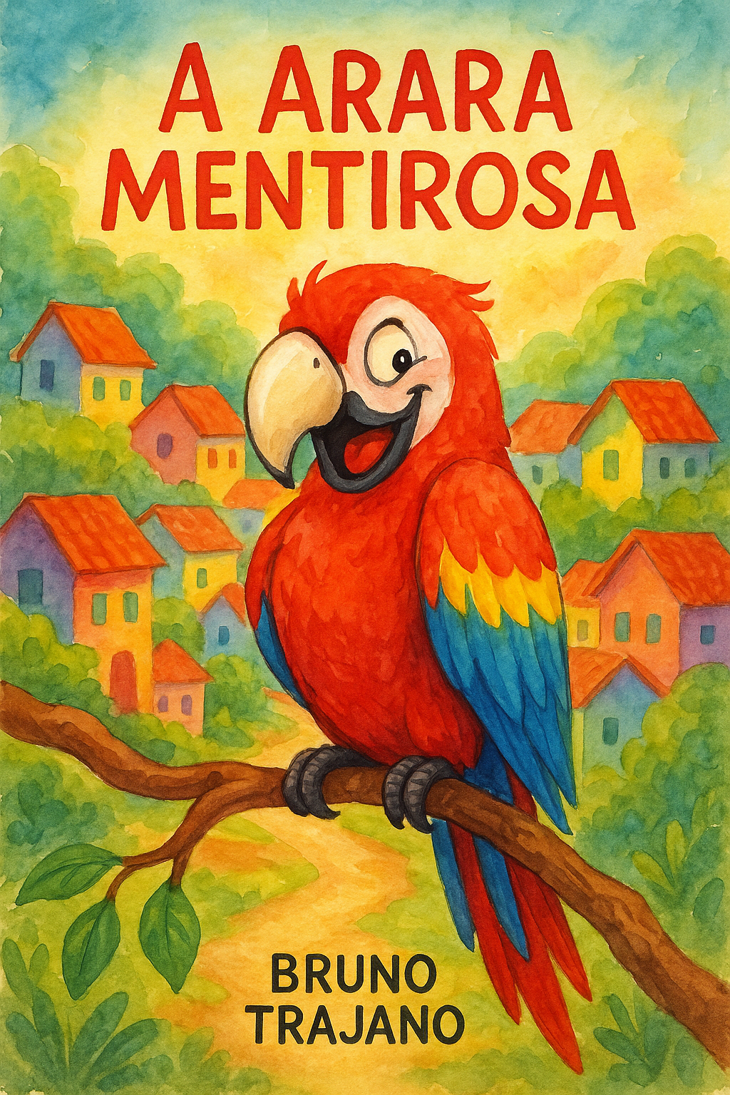 Capa do livro A Arara Mentirosa, de Bruno Trajano