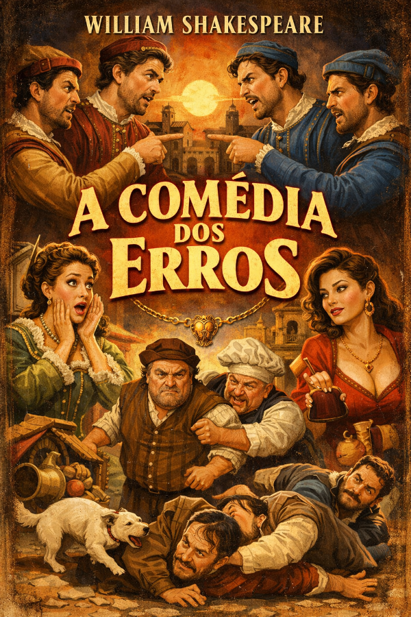 Capa do livro A Comédia dos Erros, de William Shakespeare