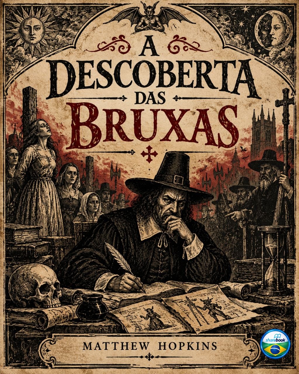 Capa do livro A Descoberta das Bruxas, de Matthew Hopkins