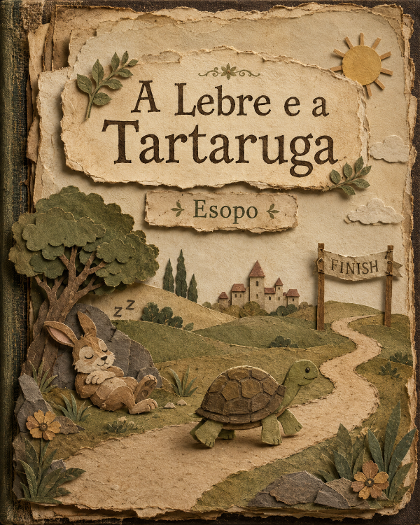 Capa do livro A Lebre e a Tartaruga, de Esopo