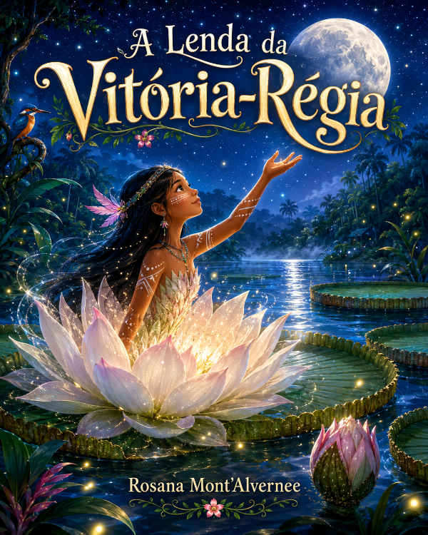 Capa do livro A Lenda da Vitória-Régia, de Rosana Mont’Alvernee