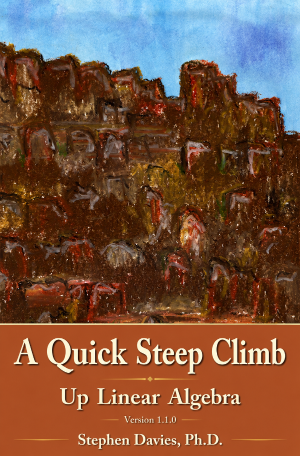 Capa do livro A Quick Steep Climb Up Linear Algebra, de Stephen Davies