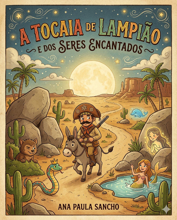 Capa do livro A Tocaia de Lampião e dos Seres Encantados, de Ana Paula Sancho
