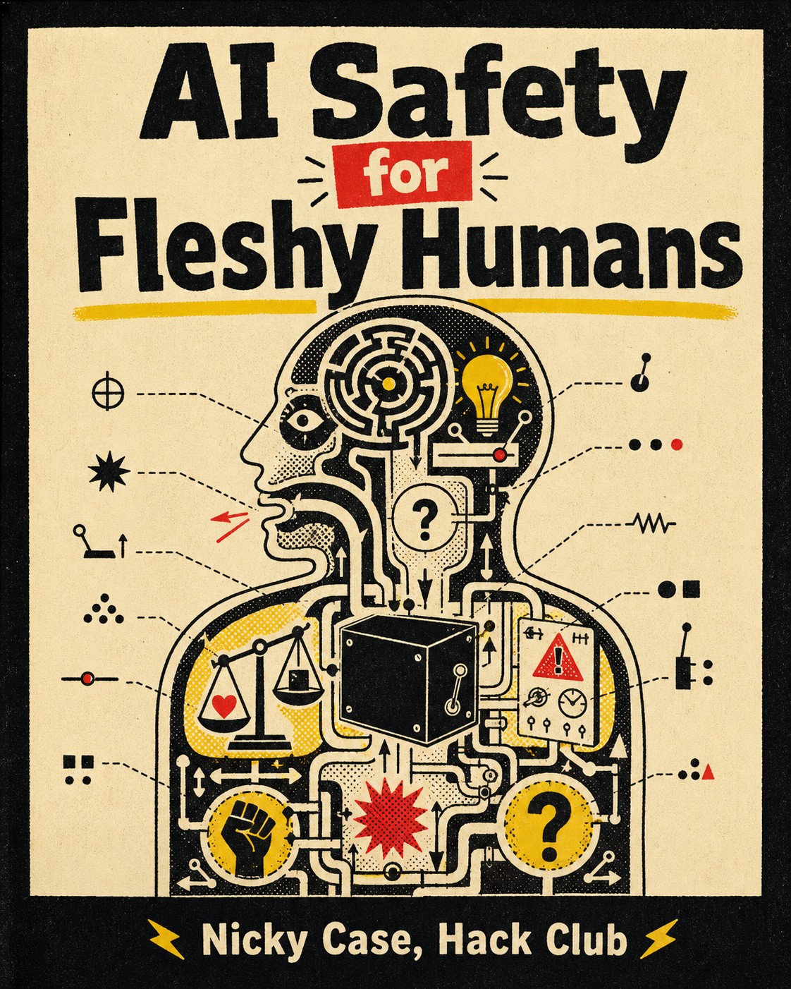 Capa do livro AI Safety for Fleshy Humans, de Nicky Case & Hack Club