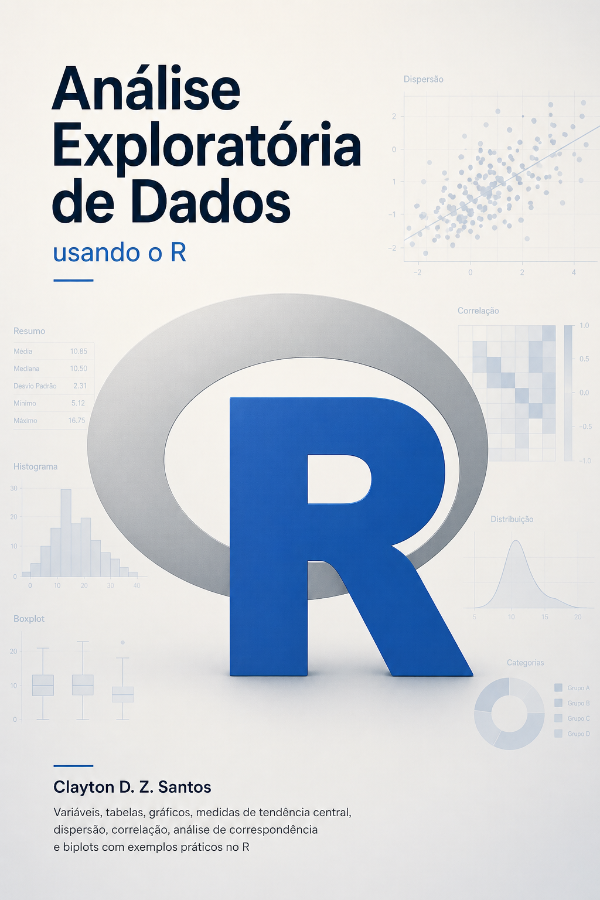 Capa do livro Análise Exploratória de Dados usando o R, de Enio Jelihovschi