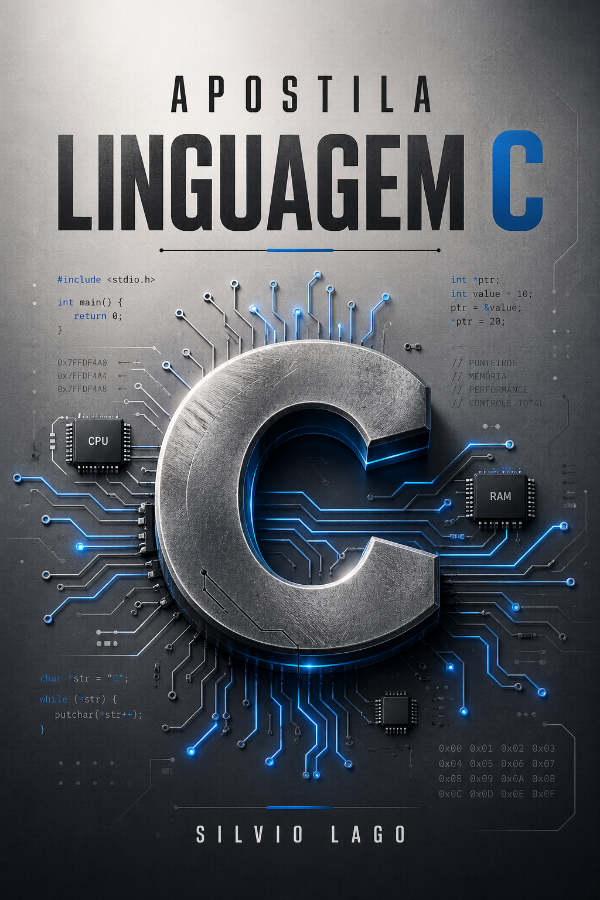 Capa do livro Apostila Linguagem C old school, de Silvio Lago