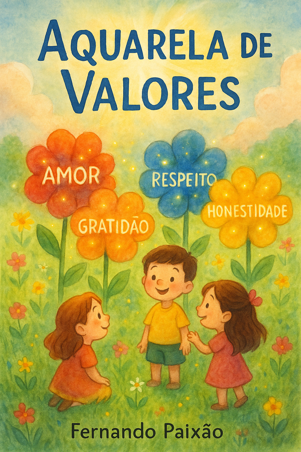 Capa do livro Aquarela de Valores – Poemas sobre Virtudes, de Fernando Paixão