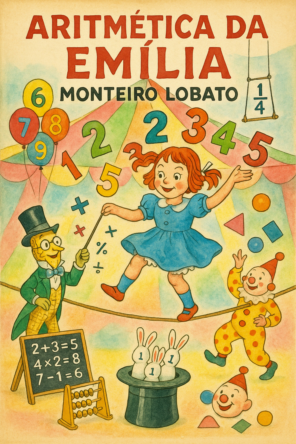 Capa do livro Aritmética da Emília, de Monteiro Lobato