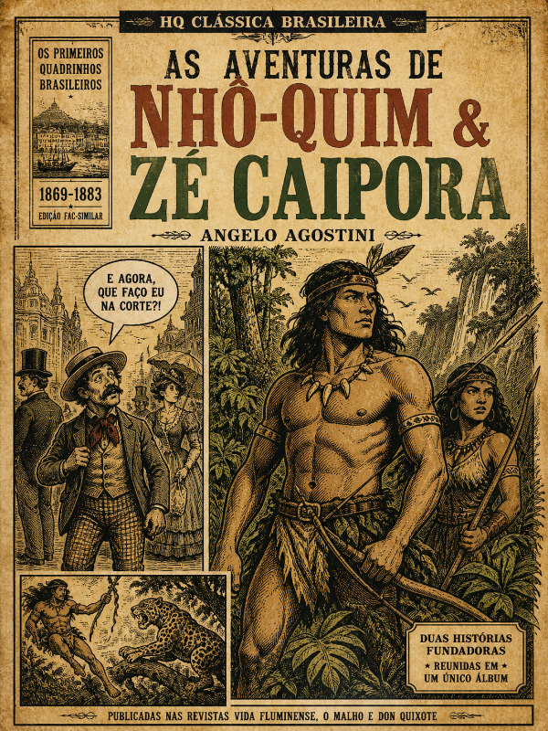 Capa do livro As Aventuras de Nhô-Quim & Zé Caipora, de Angelo Agostini