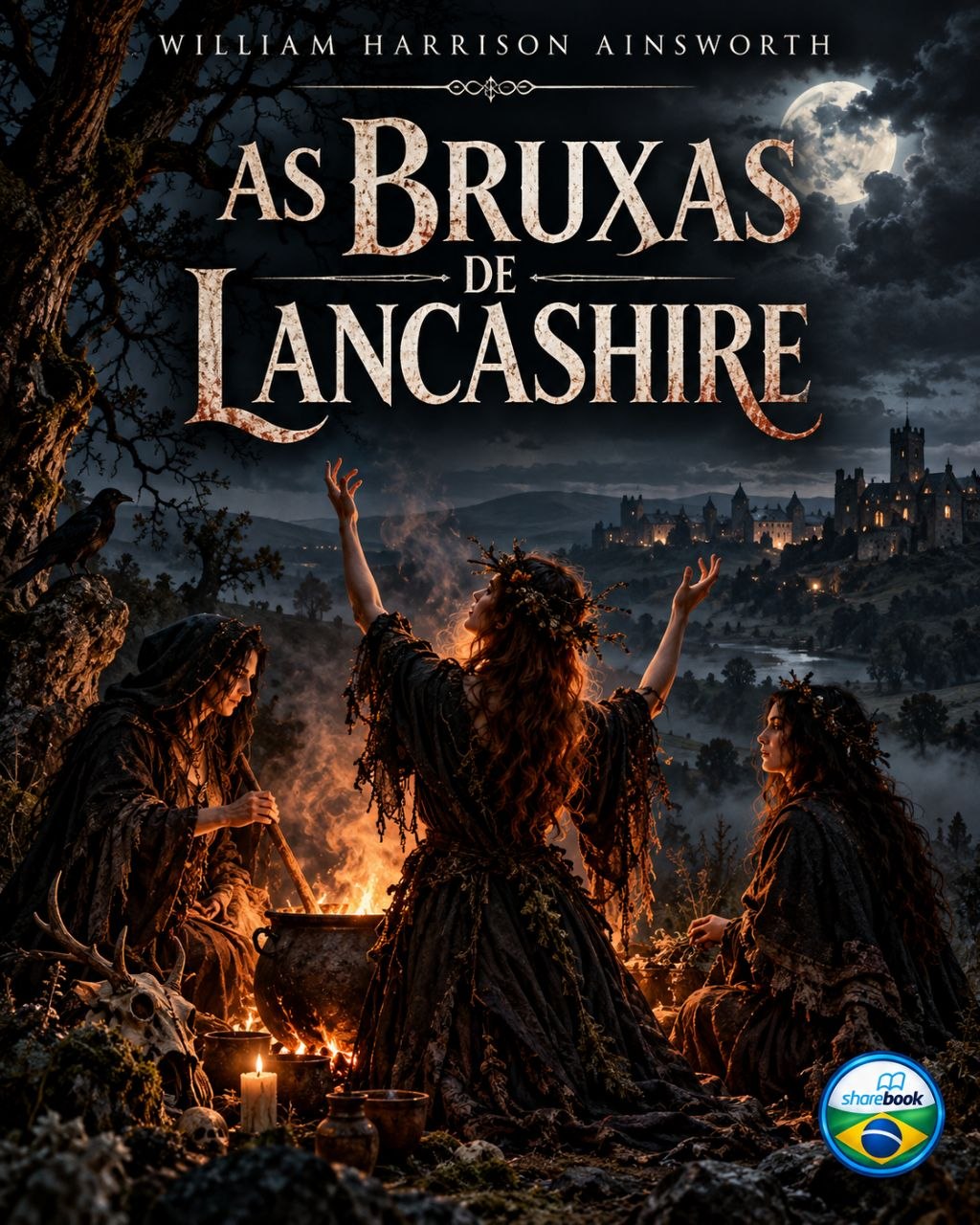 Capa do livro As Bruxas de Lancashire, de William Harrison Ainsworth
