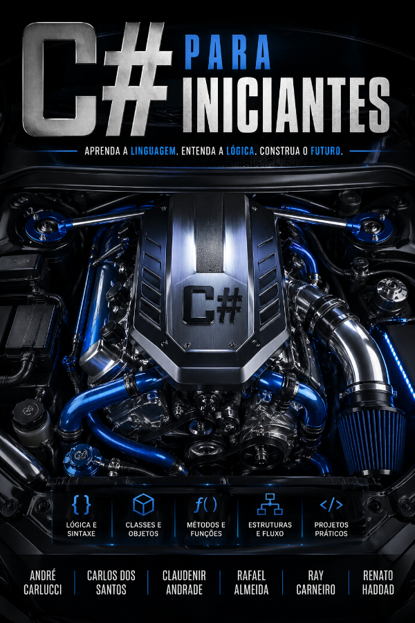 Capa do livro C# para Iniciantes, de André Carlucci, Carlos dos Santos, Claudenir Andrade, Rafael Almeida, Ray Carneiro, Renato Haddad