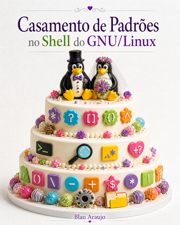 Capa do livro Casamento de Padrões no Shell do GNU/Linux, de Blau Araujo