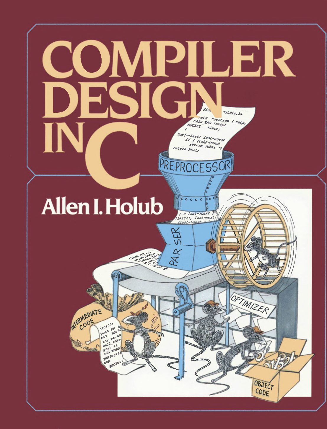 Capa do livro Compiler Design in C (1990), de Allen Holub, Prentice Hall