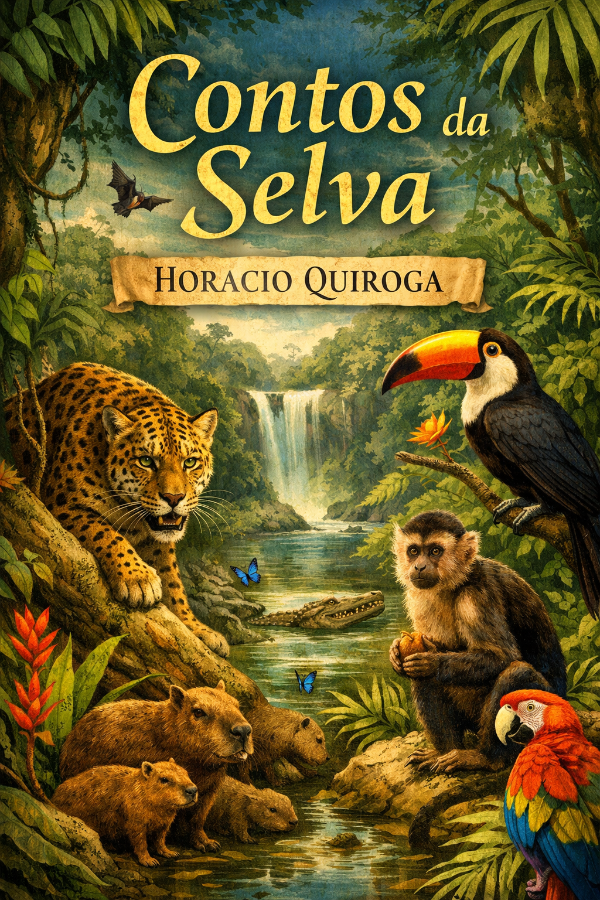 Capa do livro Contos da Selva, de Horacio Quiroga