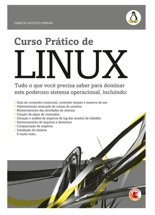 Capa do livro Curso Pratico de Linux, de Fabricio Augusto Ferrari