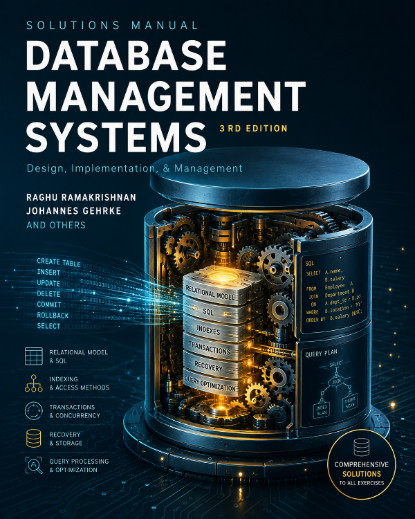 Capa do livro Database Management Systems Solutions Manual Third Edition, de Raghu Ramakrishnan, Johannes Gehrke, Jeff Derstadt, Scott Selikoff, and Lin Zhu