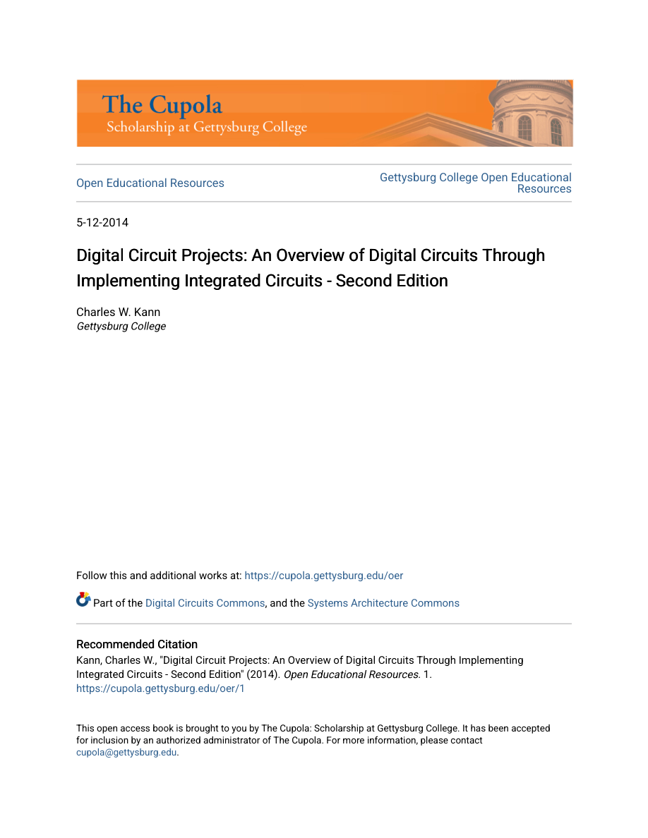 Digital Circuit Projects: An Overview of Digital Circuits Through Implementing Integrated Circuits - Second Edition