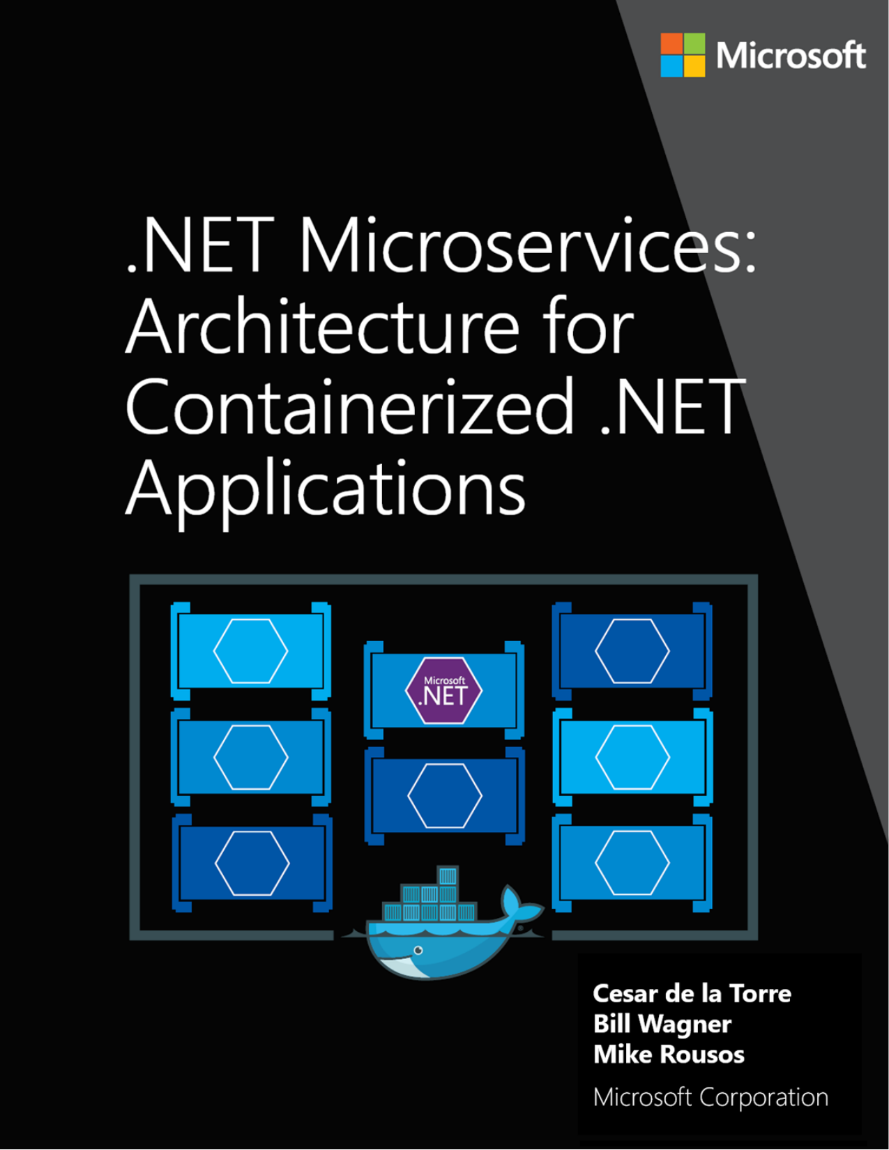 Capa do livro Dotnet Microservices Architecture for Containerized NET Applications, de Cesar de la Torre, Bill Wagner, Mike Rousos