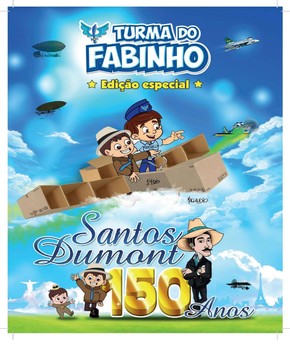 Capa do livro Gibi do Santos Dumont, de Turma do Fabinho