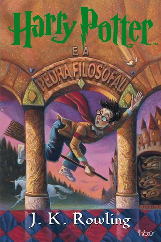 Capa do livro Harry Potter e a Pedra Filosofal, de J. K. Rowling
