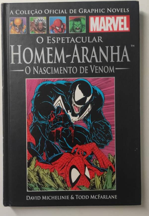 Capa do livro Homem-aranha - nascimento do Venom, de David Michelinie e Todd McFarlane