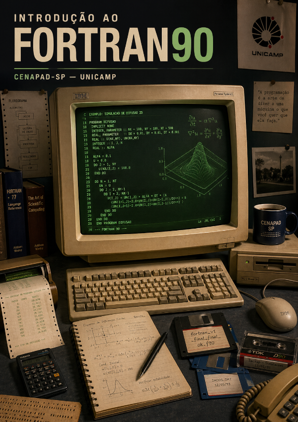Capa do livro Introdução ao Fortran90, de CENAPAD-SP — Unicamp