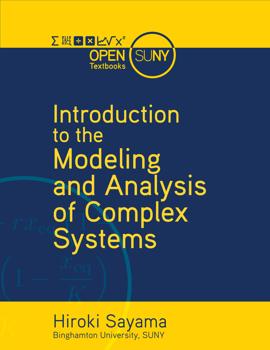 Capa do livro Introduction to the Modeling and Analysis of Complex Systems, de Hiroki Sayama