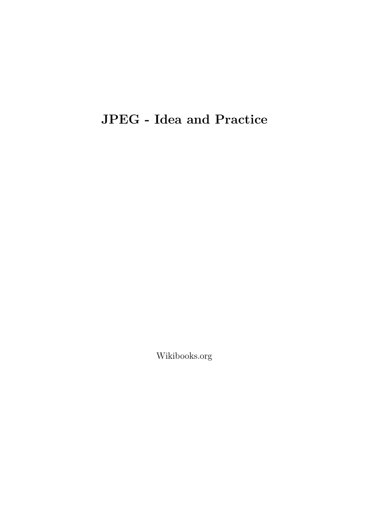 Capa do livro JPEG - Idea and Practice, de Gert Buschmann