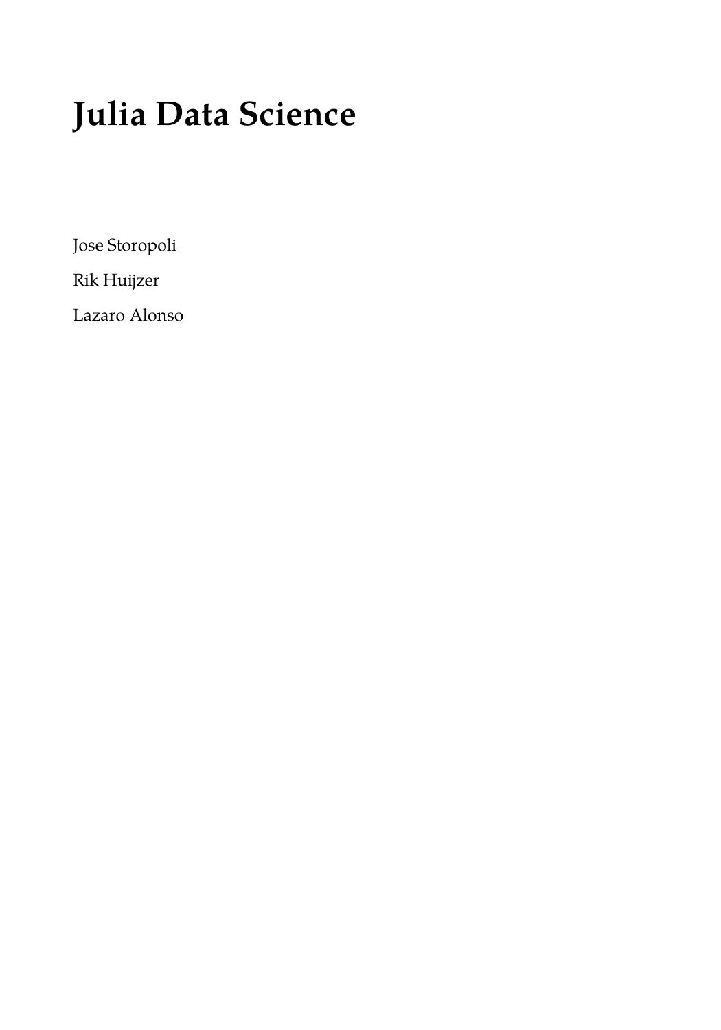 Capa do livro Julia Data Science, de José Storopoli, Rik Huijzer, Lazaro Alonso