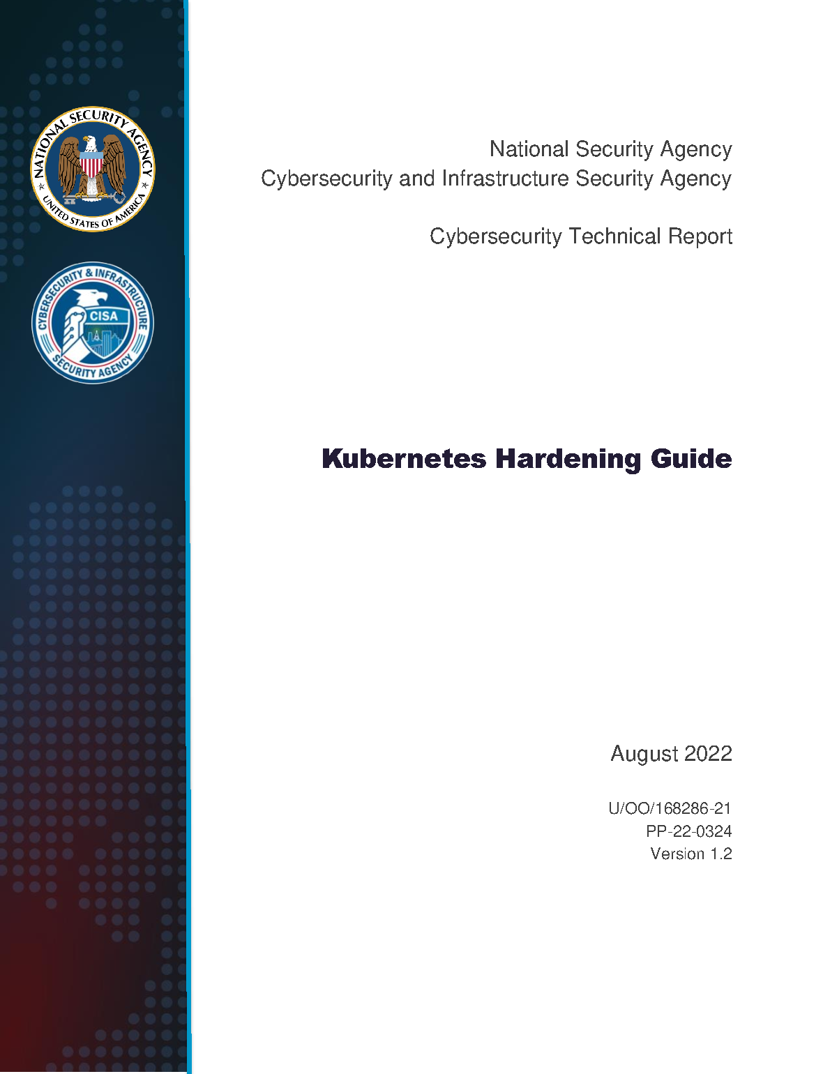 Capa do livro Kubernetes Hardening Guidance, de NSA, CISA
