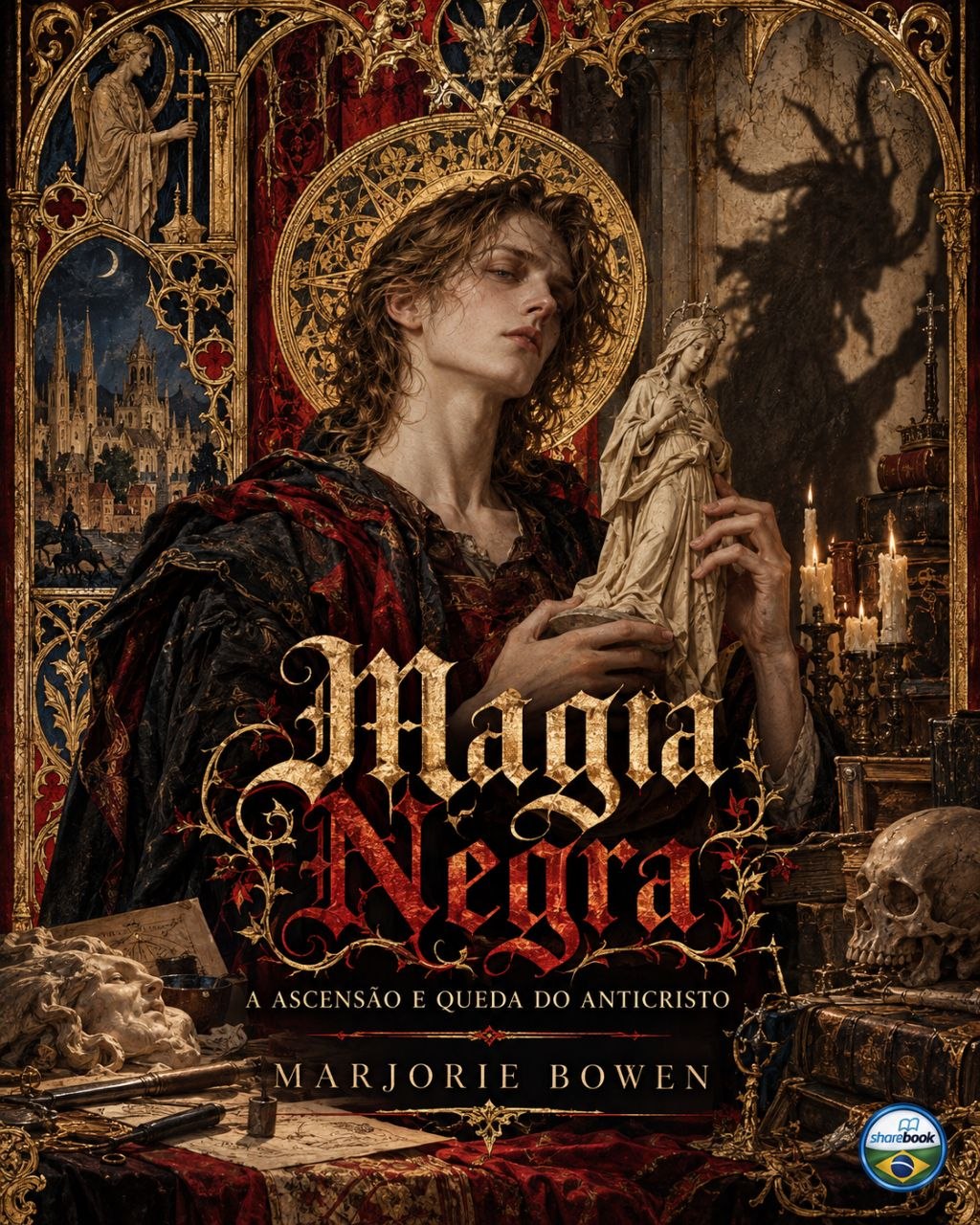 Capa do livro Magia negra: a ascensão e queda do Anticristo, de Marjorie Bowen