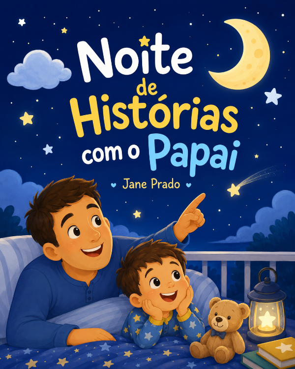 Capa do livro Noite de Histórias com o Papai, de Jane Prado