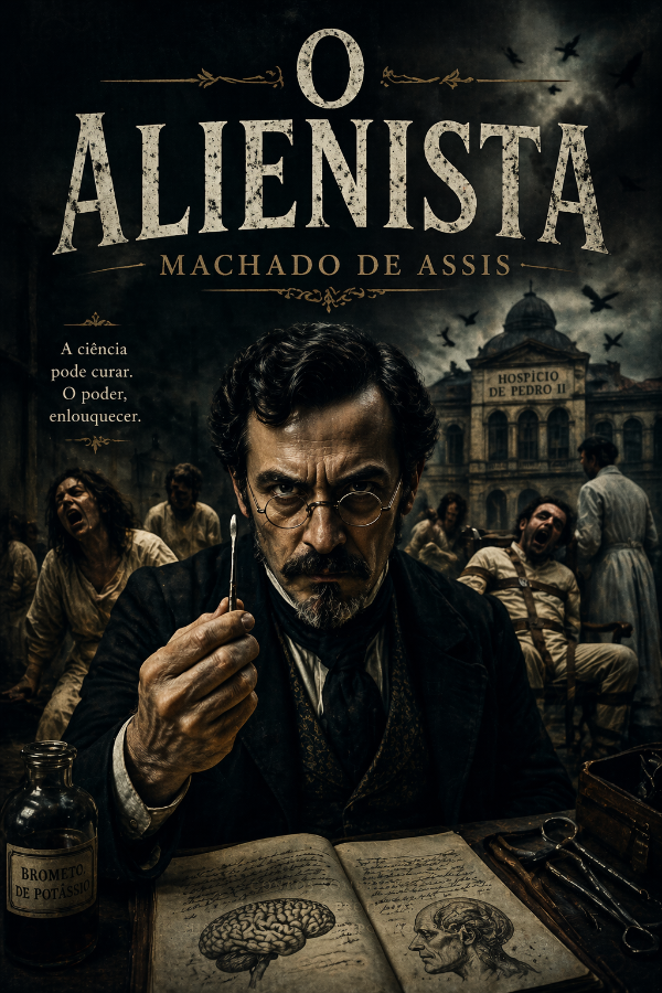 Capa do livro O Alienista, de Machado de Assis