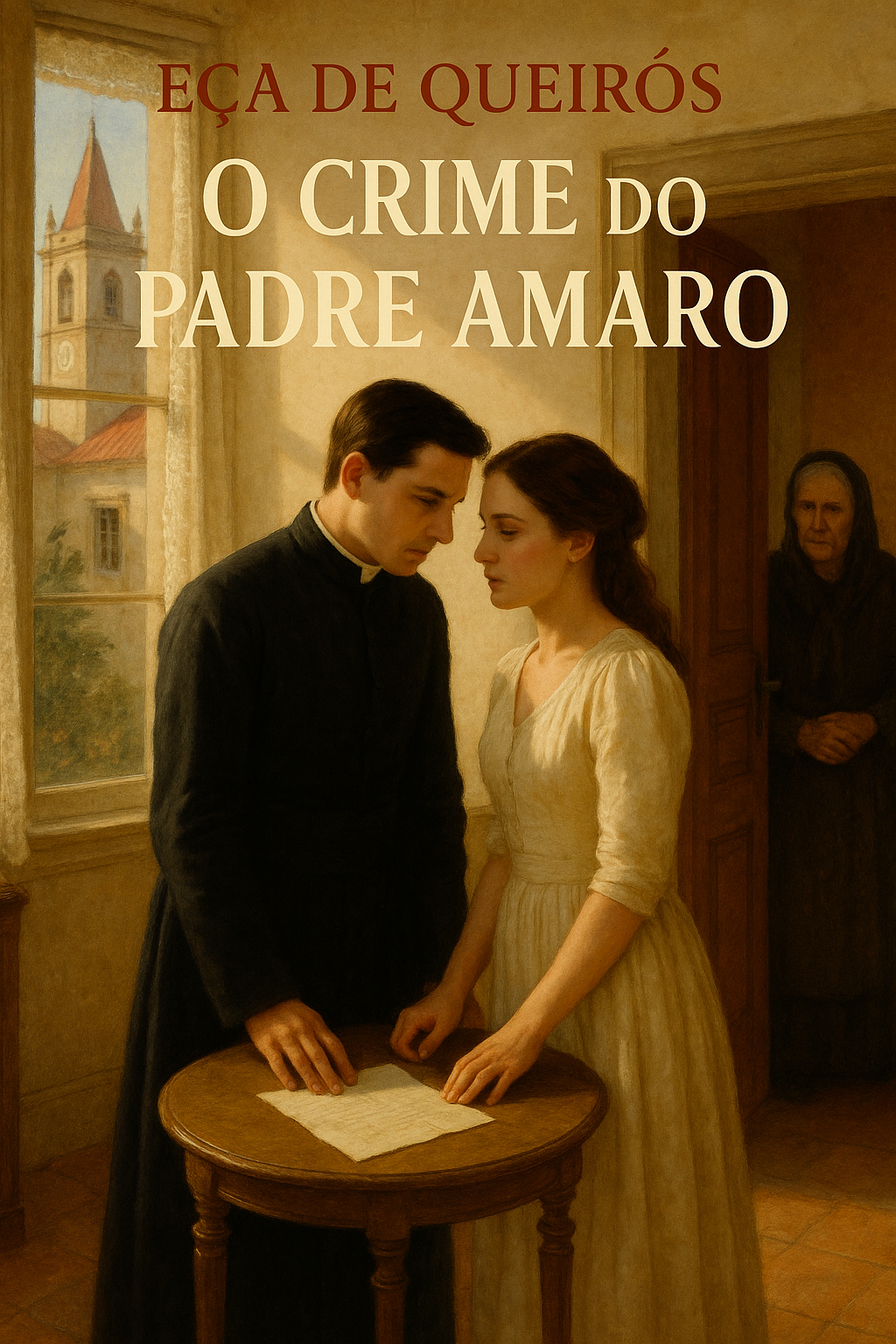 Capa do livro O Crime do Padre Amaro, de Eça de Queirós