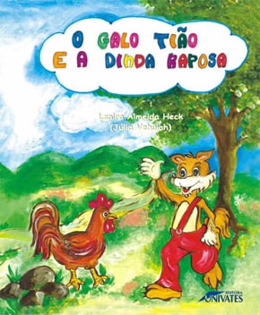 Capa do livro O Galo Tião e a Dinda Raposa, de Lenira Almeida