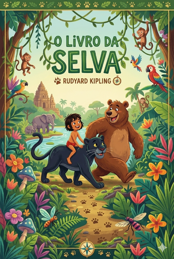 Capa do livro O Livro da Selva, de Rudyard Kipling