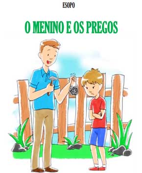 Capa do livro O Menino e os Pregos, de Esopo