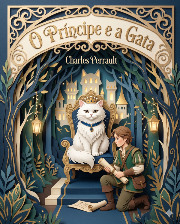 Capa do livro O Príncipe e a Gata, de Charles Perrault