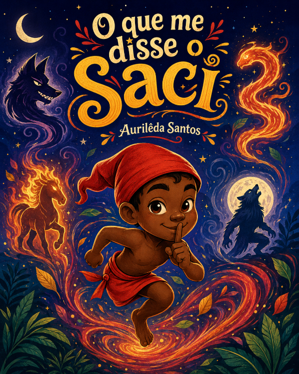 Capa do livro O que me disse o Saci, de Aurilêda Santos