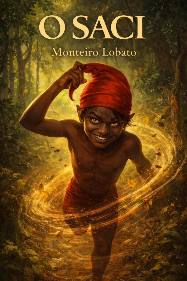 Capa do livro O Saci, de Monteiro Lobato