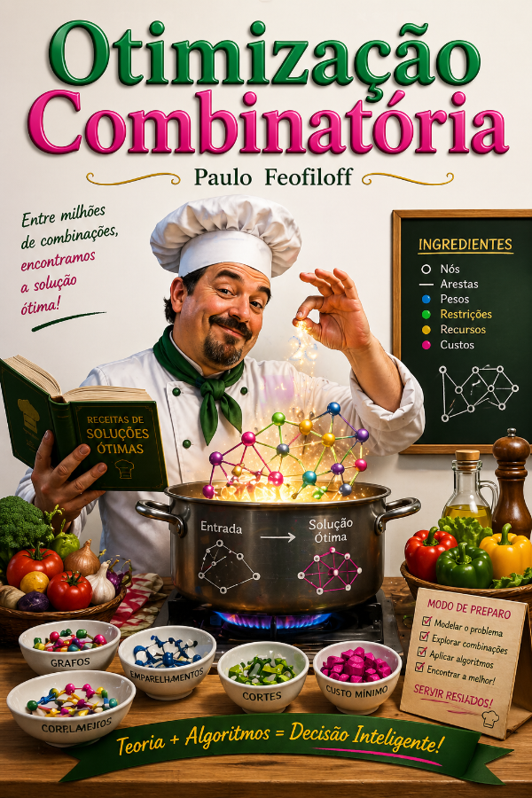 Capa do livro Otimização Combinatória, de Paulo Feofiloff