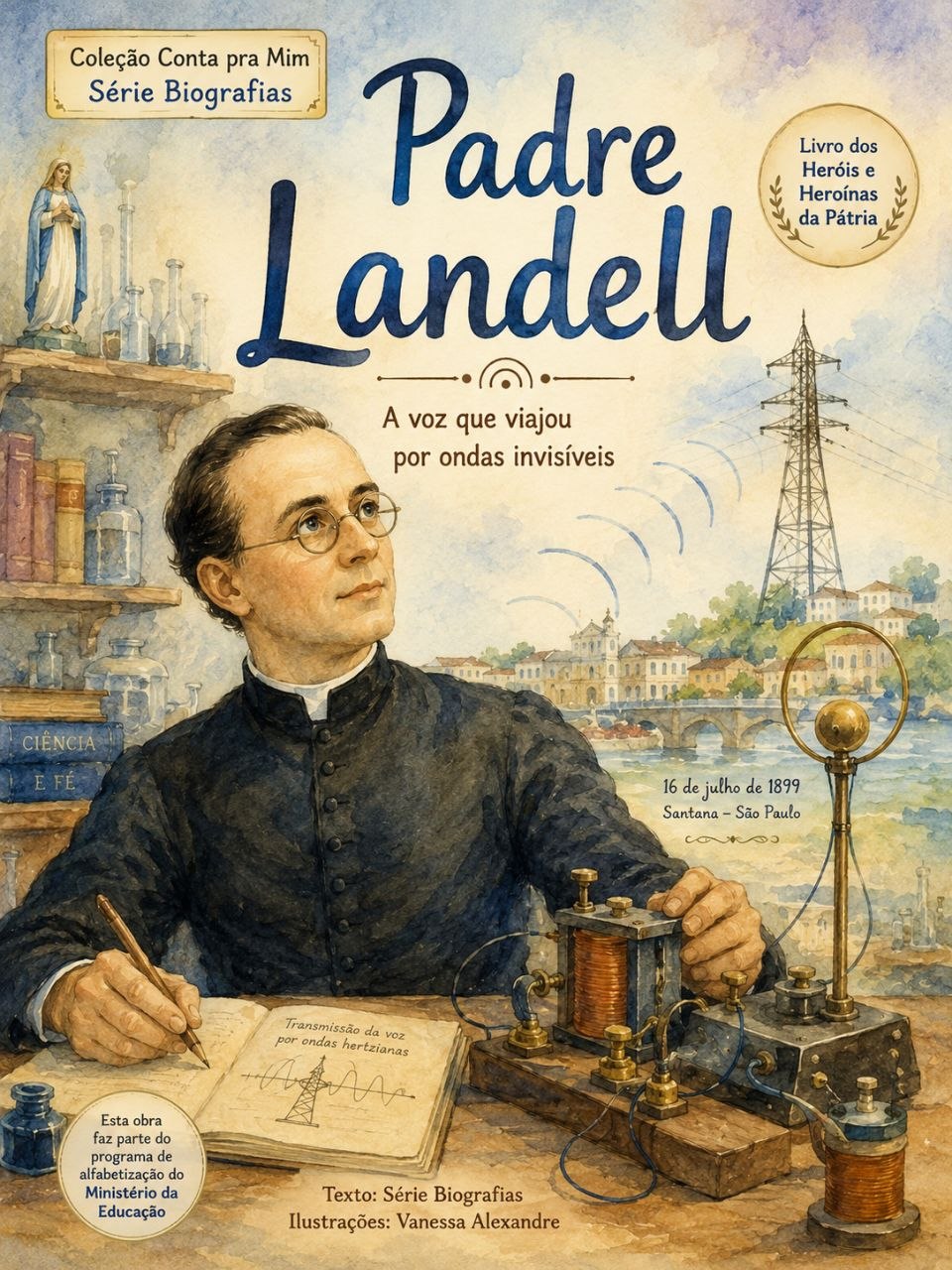 Capa do livro Padre Landell, de Série Biografias