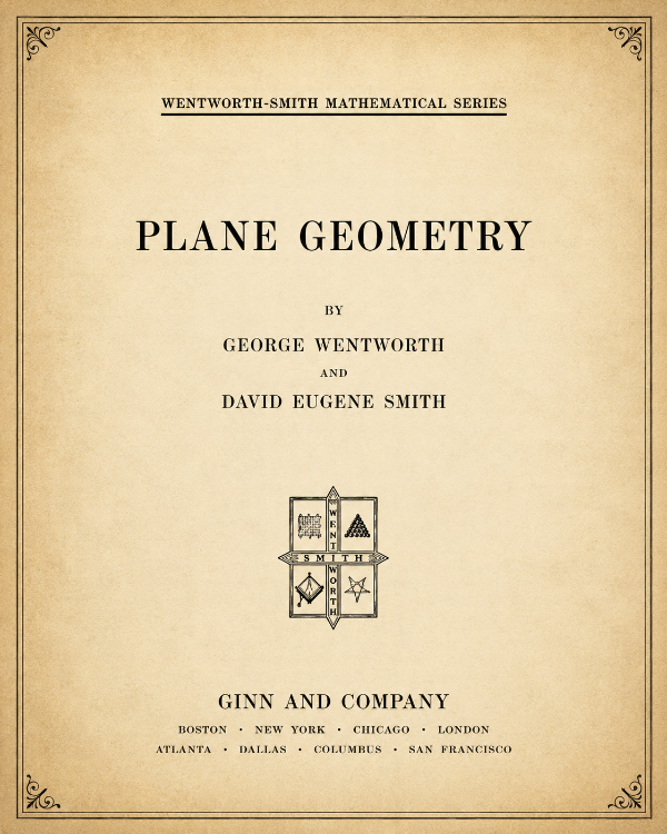 Capa do livro Plane Geometry (1913), de George Wentworth, David Eugene Smith