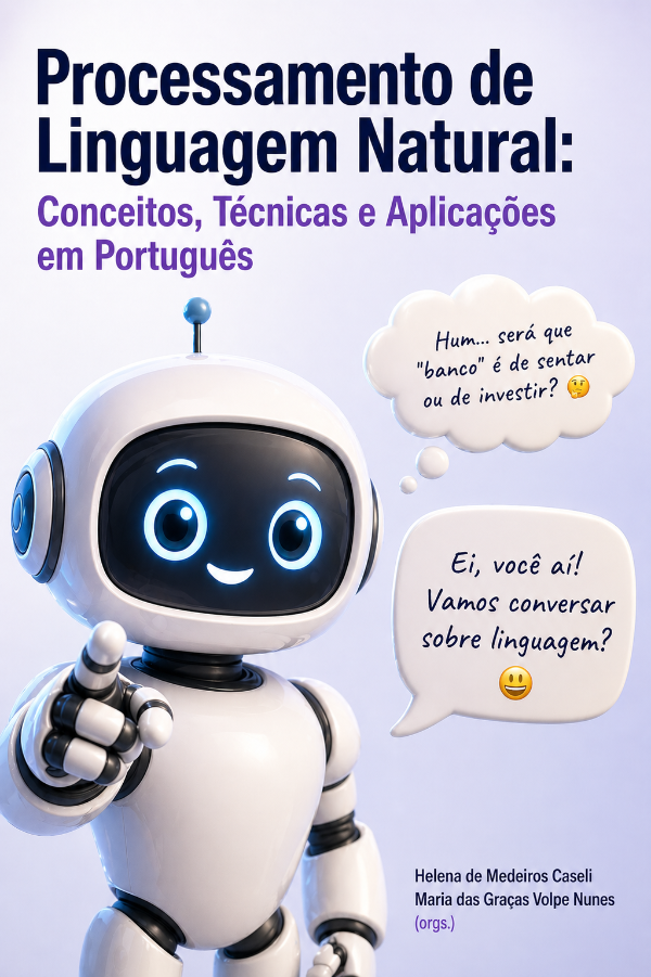 Capa do livro Processamento de Linguagem Natural: Conceitos, Técnicas e Aplicações em Português, de Helena de Medeiros Caseli e Maria das Graças Volpe Nunes (orgs.)