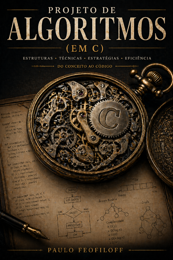 Capa do livro Projeto de Algoritmos (em C), de Paulo Feofiloff