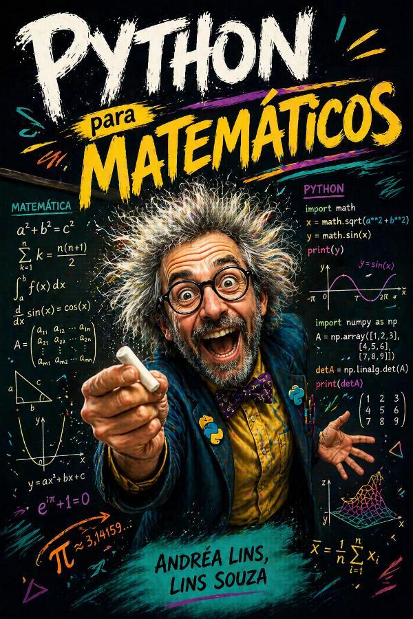 Capa do livro Python para Matemáticos, de Andréa Lins e Lins Souza