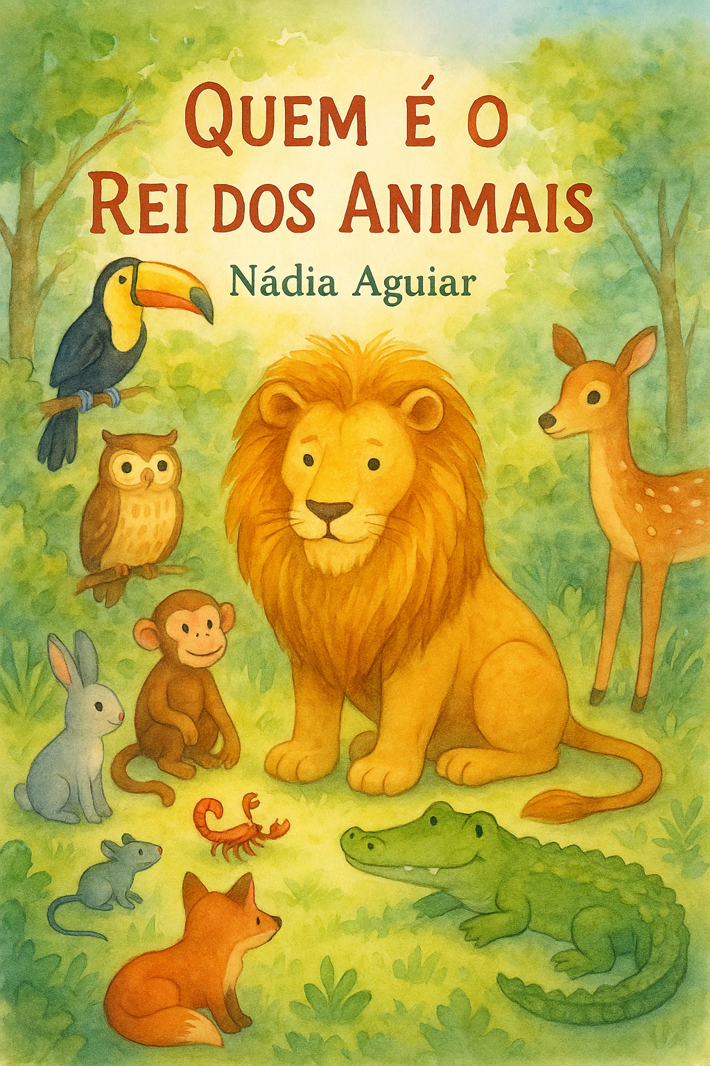 Capa do livro Quem é o Rei dos Animais – Respeito e Empatia, de Nádia Aguiar