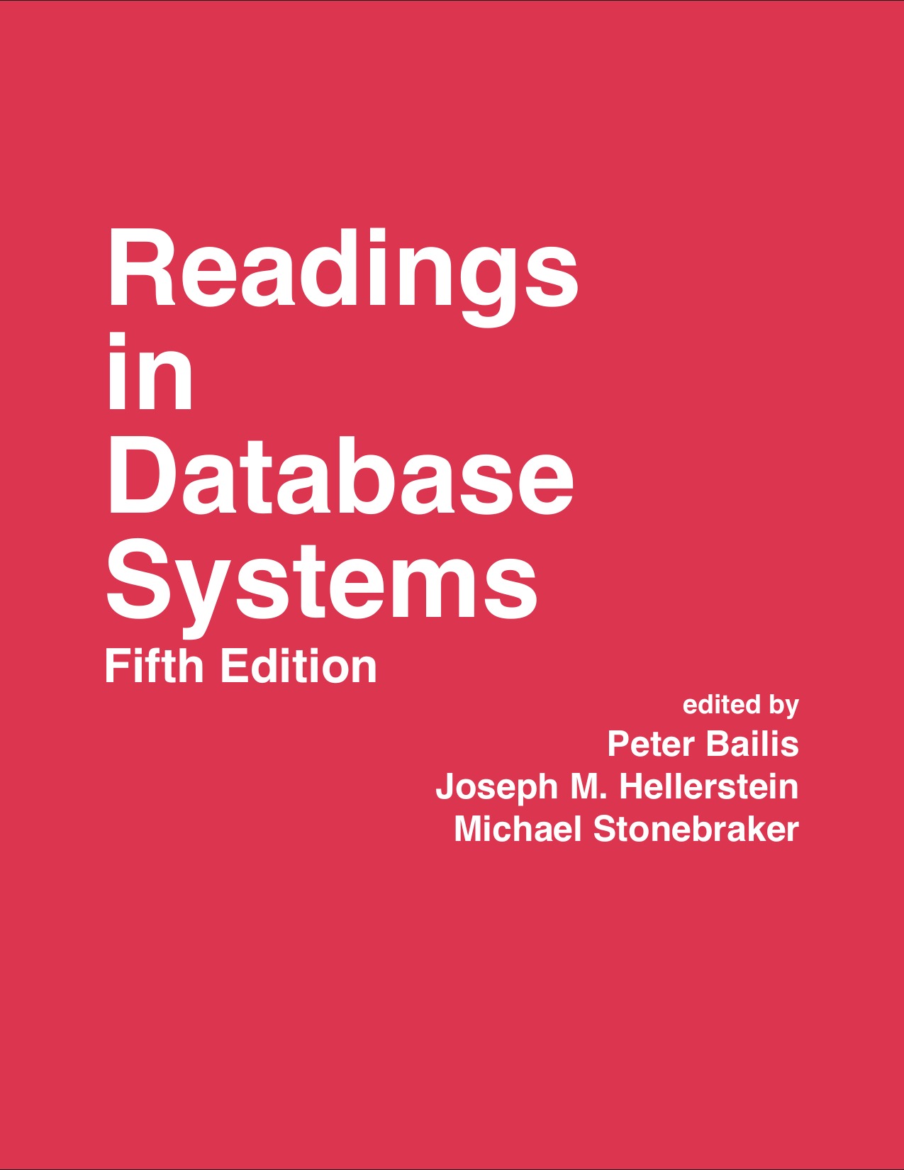 Capa do livro Readings in Database Systems, 5th Ed., de Peter Bailis, Joseph M. Hellerstein, Michael Stonebraker