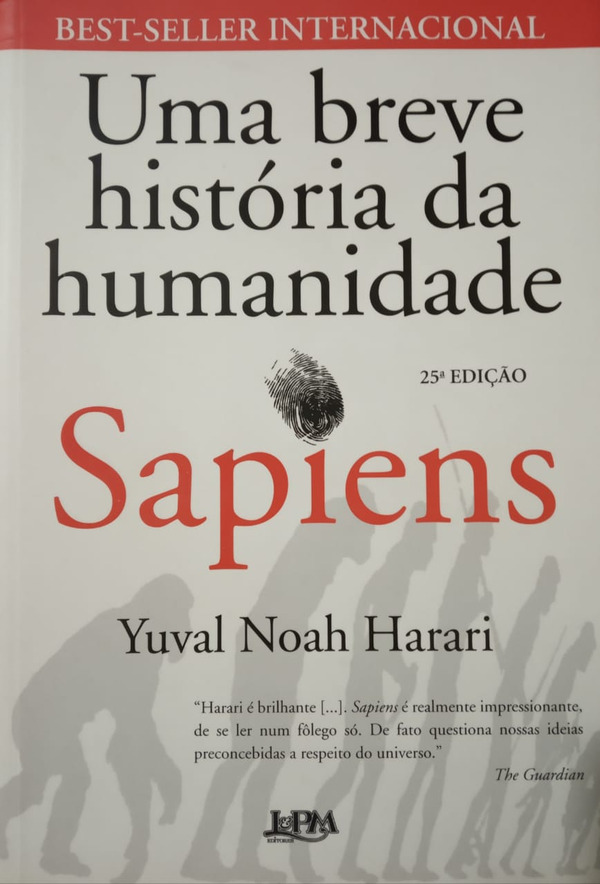 Capa do livro Sapiens - Uma Breve História da Humanidade, de Yuval Noah Harari