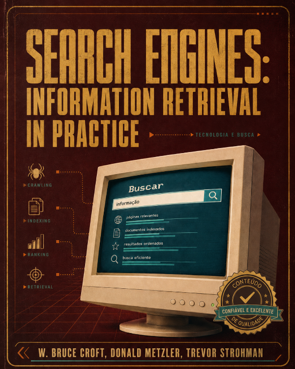 Capa do livro Search Engines: Information Retrieval in Practice, de W. Bruce Croft, Donald Metzler, Trevor Strohman